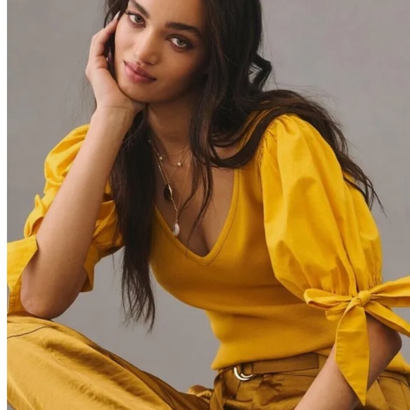 Maeve by Anthropologie puff-sleeved top - Picture 3 of 5